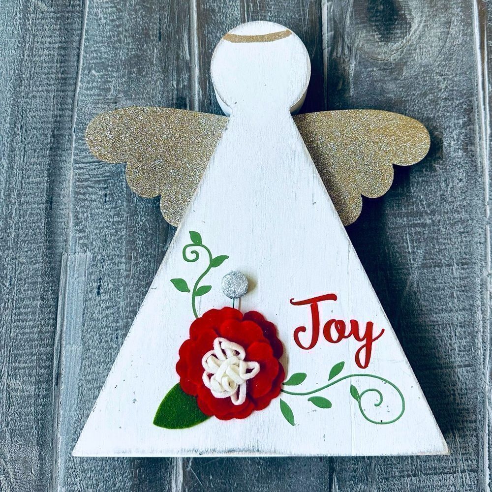 Kirkland’s Christmas Angel “Joy” Holiday Wood Decor